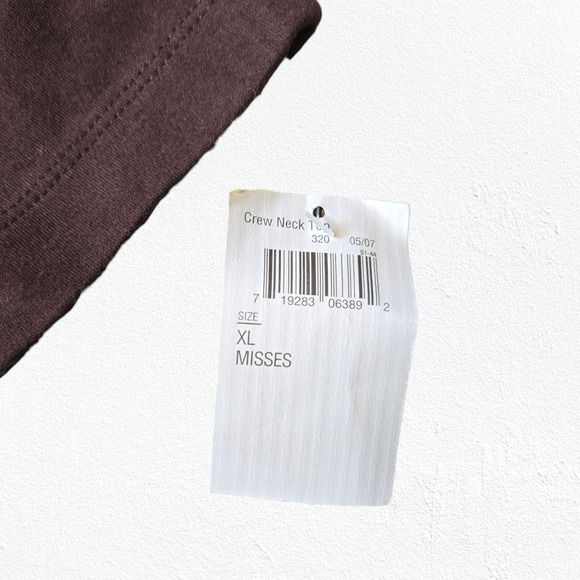 Falls Creek Rich Dark Brown Basic Mid Weight Long Sleeve Crewneck Top Size XL - Picture 4 of 7